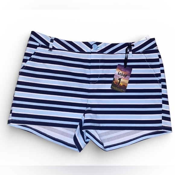 BEBOP NEW WITH TAGS Sailor Booty Shorts in Blue and White Stripes Size 15JR - Picture 2 of 6